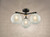 Wayne Bathroom 3 Light Semi Flush Matt Black Glass IP44