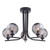 Cradle 5 Light Semi-Flush Matt Black & Smoked/Clear Ribbed Glass