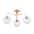 Feya 3 Light Semi-Flush Antique Bronze & Ribbed Glass