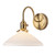 Hadano Wall Light Natural Brass & Ceramic Shallow Shade