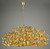 Silvius 12 Light Oval Pendant Gold Leaf