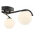 Orlena 3 Light Semi-Flush Matt Black and Opal Glass