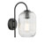 Idra Wall Light Matt Black and Ribbed Glass