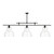 Upton 3 Light Bar Pendant Black and Glass