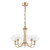 Laura Ashley Wellham 5 Light Armed Pendant Antique Brass and Ribbed Glass