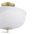 Laura Ashley Cossington 2 Light Semi-Flush Matt Antique Brass and White Marble Effect Glass