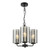 Daylin 3 Light Pendant Satin Black and Smoked Ribbed Glass Daylin 3 Light Pendant Satin Black and Smoked Ribbed Glass