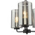 Daylin 3 Light Pendant Satin Black and Smoked Ribbed Glass Daylin 3 Light Pendant Satin Black and Smoked Ribbed Glass