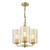 Daylin 3 Light Pendant Satin Gold and Amber Ribbed Glass Daylin 3 Light Pendant Satin Gold and Amber Ribbed Glass