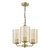 Daylin 3 Light Pendant Satin Gold and Amber Ribbed Glass Daylin 3 Light Pendant Satin Gold and Amber Ribbed Glass