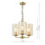 Daylin 3 Light Pendant Satin Gold and Amber Ribbed Glass Daylin 3 Light Pendant Satin Gold and Amber Ribbed Glass