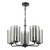 Daylin 5 Light Pendant Satin Black and Smoked Ribbed Glass Daylin 5 Light Pendant Satin Black and Smoked Ribbed Glass