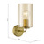 Daylin Wall Light Satin Gold and Amber Ribbed Glass Daylin Wall Light Satin Gold and Amber Ribbed Glass