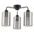 Daylin 3 Light Semi-Flush Satin Black and Smoked Ribbed Glass