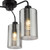 Daylin 3 Light Semi-Flush Satin Black and Smoked Ribbed Glass
