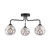 Feya 3 Light Semi Flush Matt Black With Closed Organic Smoked Glass Feya 3 Light Semi Flush Matt Black With Closed Organic Smoked Glass