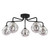 Feya 5 Light Semi Flush Matt Black With Closed Organic Smoked Glass Feya 5 Light Semi Flush Matt Black With Closed Organic Smoked Glass