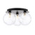 Foley 3 Light Flush Matt Black With Clear Dimpled Glass Foley 3 Light Flush Matt Black With Clear Dimpled Glass