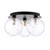 Foley 3 Light Flush Matt Black With Clear Dimpled Glass Foley 3 Light Flush Matt Black With Clear Dimpled Glass