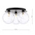 Foley 3 Light Flush Matt Black With Clear Dimpled Glass Foley 3 Light Flush Matt Black With Clear Dimpled Glass