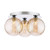 Foley 3 Light Flush Polished Chrome With Twisted Amber Glass Foley 3 Light Flush Polished Chrome With Twisted Amber Glass