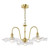 Hadano 3 Light Pendant Natural Brass and Glass