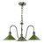 Hadano 3 Light Pendant Antique Chrome and Matt Green