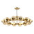 Ophira 12 Light Pendant Antique Gold and Amber Ribbed Glass