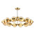 Ophira 12 Light Pendant Antique Gold and Amber Ribbed Glass