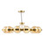 Ophira 12 Light Pendant Antique Gold and Amber Ribbed Glass