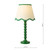 Spool Table Lamp Green With Shade