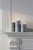 Laura Ashley Set Of 3 Grey Stone Effect LED Candle