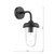 Acotas Outdoor Wall Light Matt Black and Ribbed Glass IP44