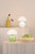 Caesar Rechargeable Table Lamp Green and Opal Glass LED