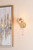 Ede Wall Light Satin Gold and Amber Glass