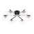 Ede 6 Light Semi-Flush Matt Black and Glass