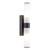 Lars 2 Light Bathroom Wall Light Matt Black and White Frosted Acrylic IP44