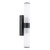 Lars 2 Light Bathroom Wall Light Matt Black and White Frosted Acrylic IP44