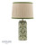 Highclere Table Lamp Green Ceramic and Antique Brass With Shade