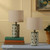 Highclere Twin Pack Table Lamp Green Ceramic With Shade