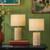Highclere Twin Pack Table Lamp Yellow Ceramic With Shade
