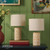 Highclere Twin Pack Table Lamp Yellow Ceramic With Shade