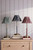 Laura Ashley Denwick Table Lamp Matt Antique Brass and Satin Red With Shade
