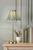 Laura Ashley Denwick Table Lamp Matt Antique Brass and Satin Green With Shade