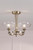 Laura Ashley Wellham 3 Light Semi-Flush Antique Brass and Ribbed Glass