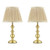 Laura Ashley Ezra Twin Pack Table Lamp Matt Antique Brass With Shade