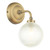 Laura Ashley Langdon Bathroom Wall Light Matt Antique Brass and Textured Glass IP44