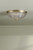 Laura Ashley Langdon 2 Light Bathroom Ceiling Light Matt Antique Brass and Textured Glass IP44