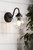 Laura Ashley Whitham Outdoor Wall Light Matt Black and Ribbed Glass IP44