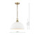 Laura Ashley Durford Large Pendant Matt Antique Brass and White